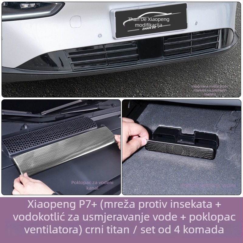 Zaštitni poklop za izlaz zraka za Xiaopeng P7/P7+ od nehrđajućeg čelika; OEM prilagođavanje; mogućnost tiska logotipa; izvoz preko granice