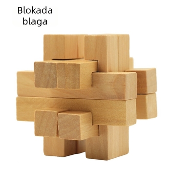 Drveni Kong Ming/Luban lock – ručna logička igra, DIY, za uzrast 7–14 godina