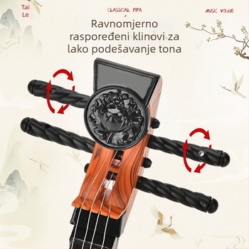 Dječja imitacijska klasična pipa s četiri žice – početnički glazbeni instrument od plastike, za uzrast 7-14 godina