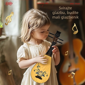 Dječja imitacijska klasična pipa s četiri žice – početnički glazbeni instrument od plastike, za uzrast 7-14 godina