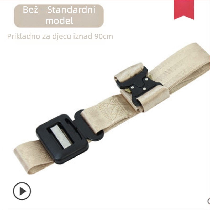 Dječji auto-pojas prilagodnik i fiksator – anti-gušenje limiter, prijenosno, poliester