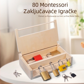 Drvena igračka za otključavanje zámka — trening koordinacije ruka-oco, za djecu 4–6 godina, mogućnost prilagođavanja