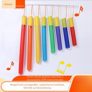 Orffov udarni instrument s osam tonova zvučnih cijevi za djecu, plastična edukativna igračka za uzrast 7-14 godina