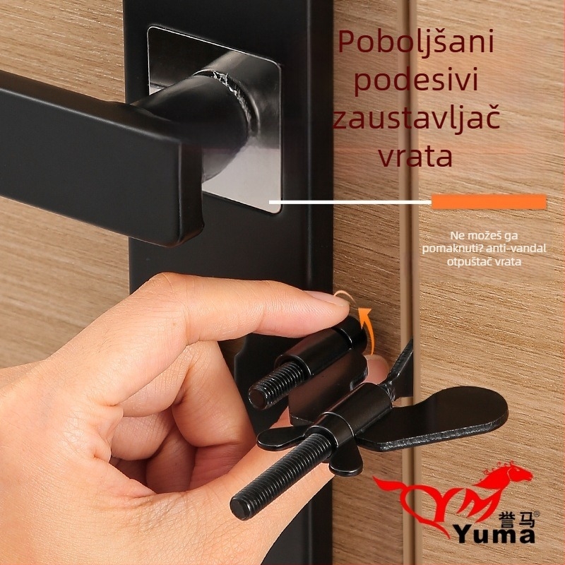 Dverni stopper od manganskog čelika, zidni montažni, produženi tip, ručno upravljanje, brenda Yuma