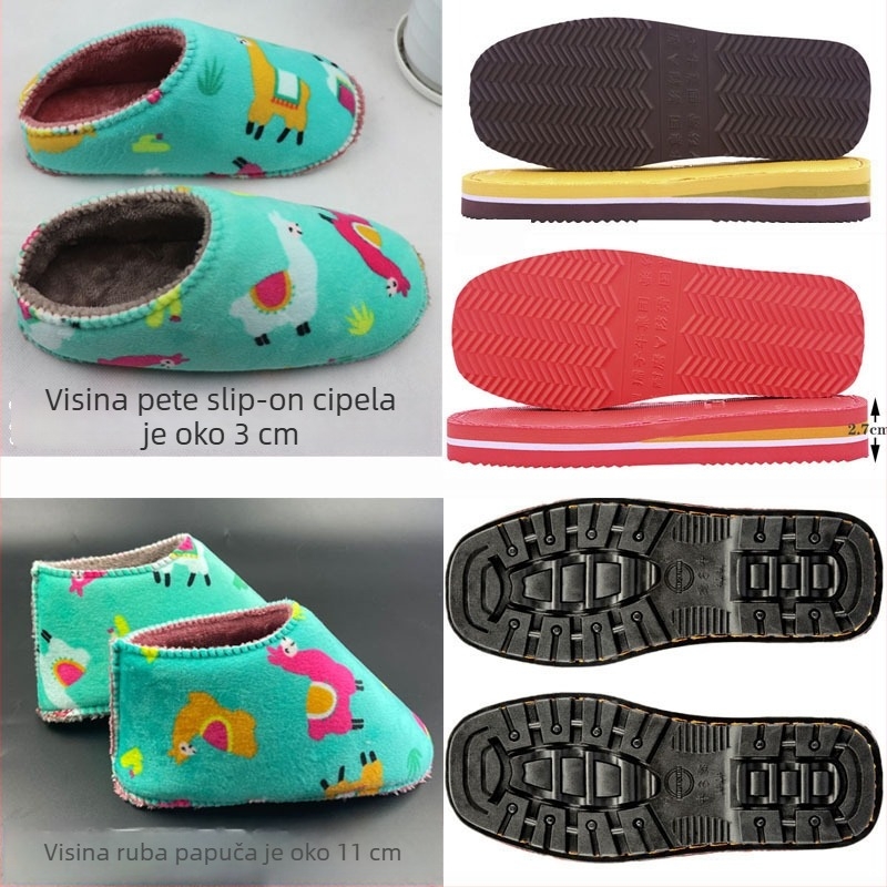 Materijal za obuće od gume s protukliznom potplatom i gornjim dijelom od flanelne pjene; kompatibilan s niskim/srednjim/visokim modelima; ručna izrada; pogodan za sve sezone