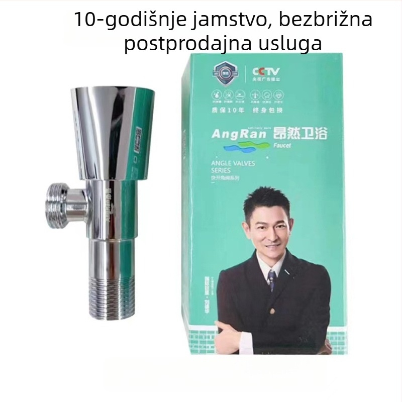 Nehrđajući čelik elektrokrómozvani kutni ventil s bakrenim jezgrom i bakrenom šipkom, 170 g crveno-plava