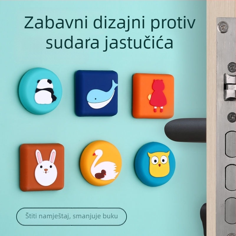 Silikonski štitnik za vrata s usisnim čašicama – naljepnica protiv sudara za kvaku vrata spavaće sobe (Materijal: silikon; Model: 1; Način upravljanja: ručni)