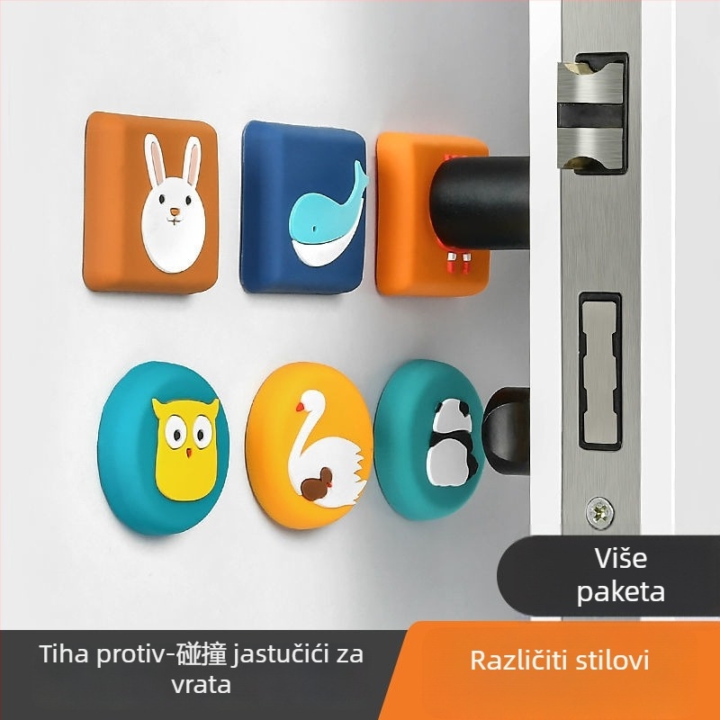 Silikonski štitnik za vrata s usisnim čašicama – naljepnica protiv sudara za kvaku vrata spavaće sobe (Materijal: silikon; Model: 1; Način upravljanja: ručni)