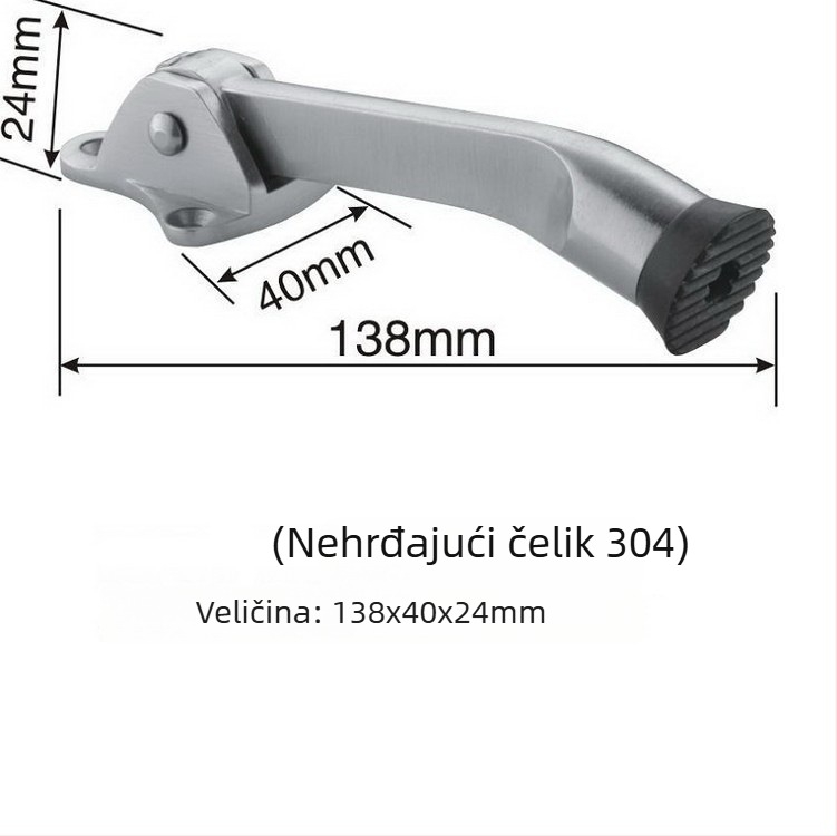 Gornji stopper za vrata, 304 nehrđajući čelik, ručni pogon, ugradnja na pod, produžena konstrukcija — model BMD068