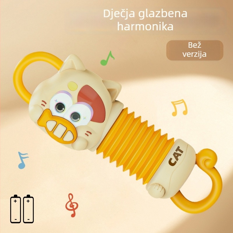 Plastični akordeon glazbena igračka za djecu 4–6 godina, unisex, ručno vučeni klavir, predškolsko obrazovanje.