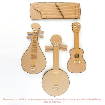 Dječji Guzheng od papira – papirna konstrukcija, bijelo pakiranje, za djecu 4-6 godina