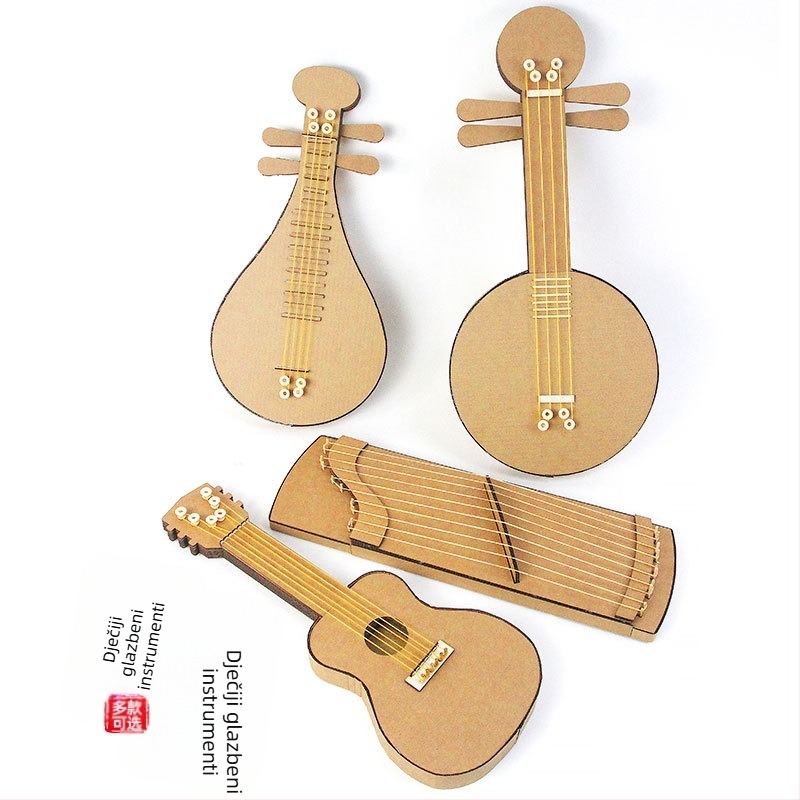 Dječji Guzheng od papira – papirna konstrukcija, bijelo pakiranje, za djecu 4-6 godina