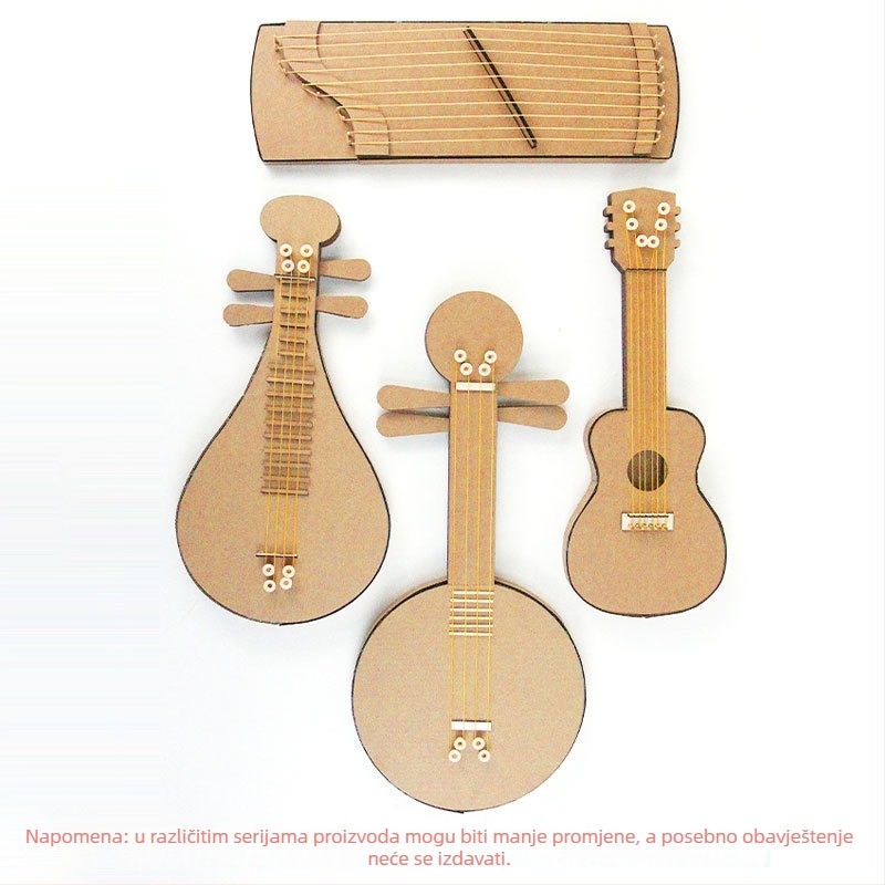 Dječji Guzheng od papira – papirna konstrukcija, bijelo pakiranje, za djecu 4-6 godina