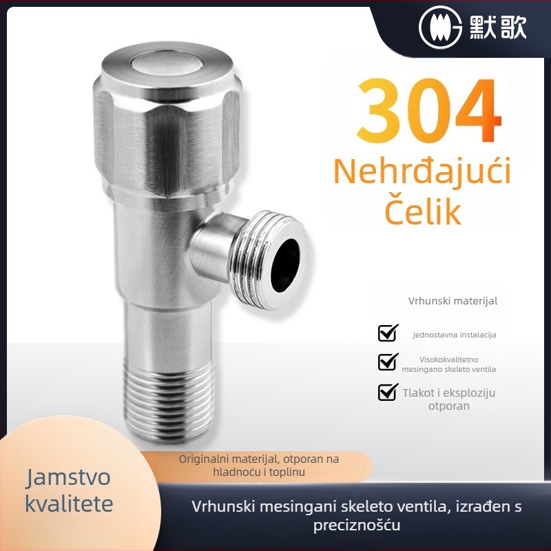 304 nerđajući čelik trokutasti ventil za vodovod za bojler, model MJF-5003 (Montaža: okretna, Promjer Ø 20 mm, Radni tlak 1 MPa)