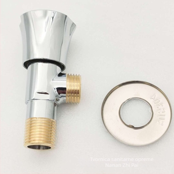 Kutni ventil, bakrena legura, model zp-040, ugradnja u zid, radna temperatura 0–90°C, nominalni tlak 1,2 MPa