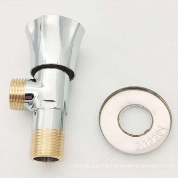 Kutni ventil, bakrena legura, model zp-040, ugradnja u zid, radna temperatura 0–90°C, nominalni tlak 1,2 MPa