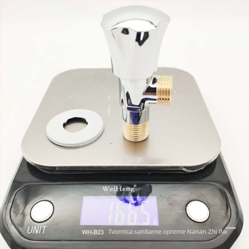 Kutni ventil, bakrena legura, model zp-040, ugradnja u zid, radna temperatura 0–90°C, nominalni tlak 1,2 MPa
