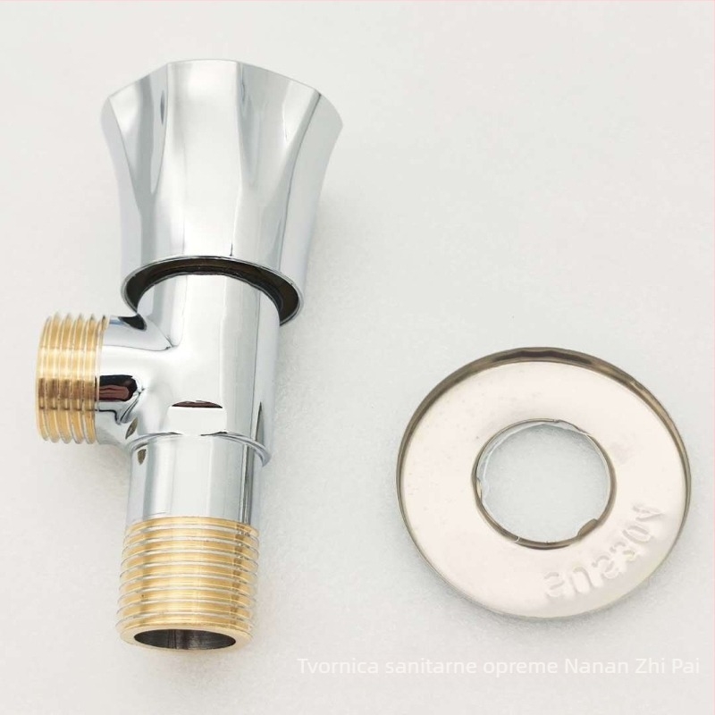 Kutni ventil, bakrena legura, model zp-040, ugradnja u zid, radna temperatura 0–90°C, nominalni tlak 1,2 MPa