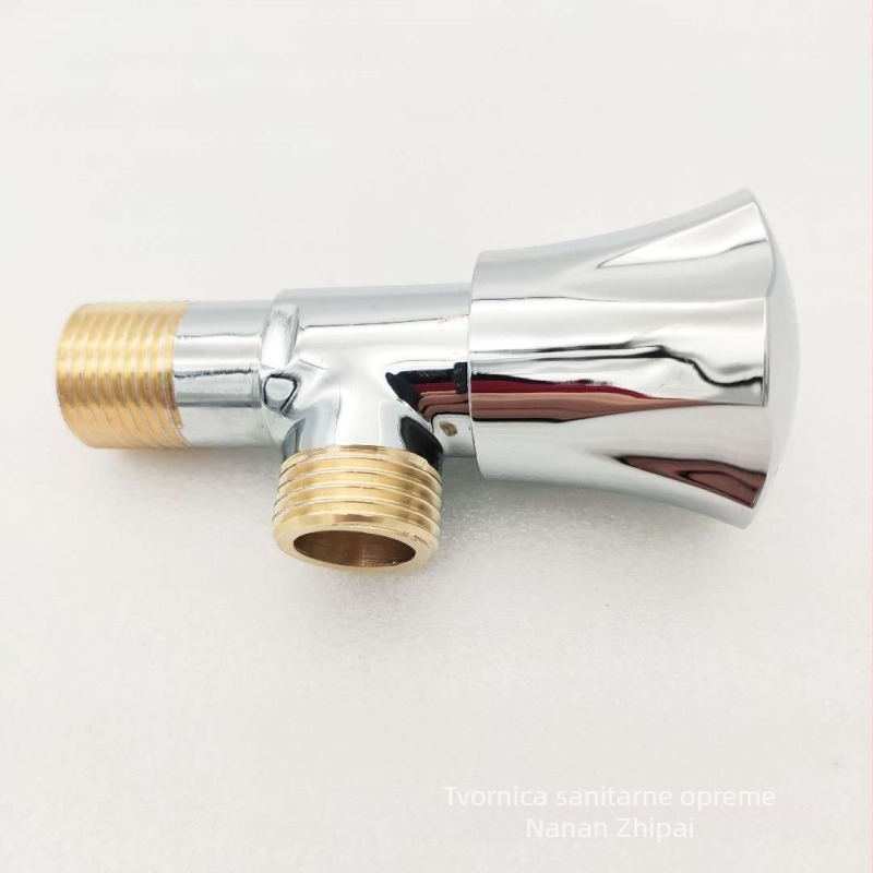 Kutni ventil, bakrena legura, model zp-040, ugradnja u zid, radna temperatura 0–90°C, nominalni tlak 1,2 MPa