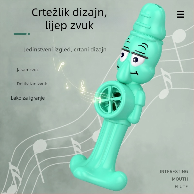 Dječji glazbeni alat – usna frula s dizajnom hobotnice, ABS materijal, za rani razvoj, djeca 4–6 godina