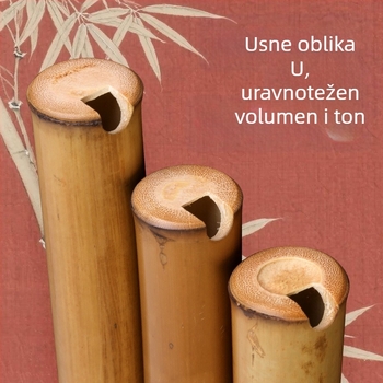 Flauta od bambusa, kratka, antički stil, 8 rupa, za početnike, F ključ (8 rupa; kratka; antički stil; za početnike; F ključ)