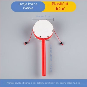 Dječja drndalica s ručnim valovnim bubnjem — plastika, Ocean brand, razvoj hvatanja, za dojenčad i malu djecu (0–3 godine)