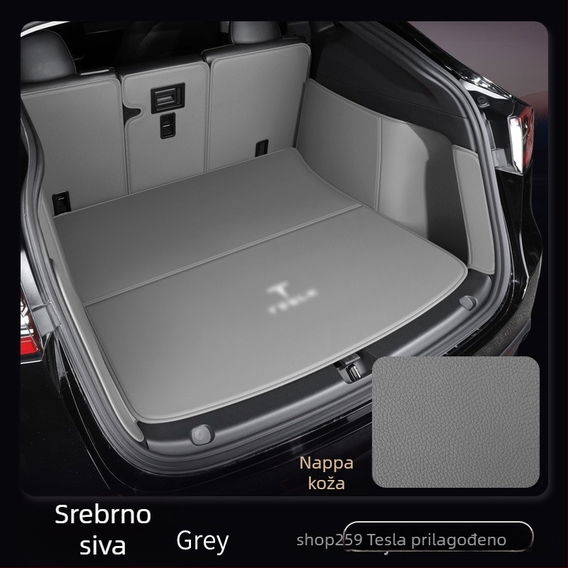Kožna prostirka za prtljažnik za Tesla Model Y, potpuno pokriće, verzija 3, prilagodljivo uklapanje