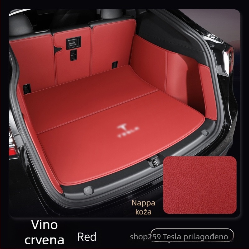 Kožna prostirka za prtljažnik za Tesla Model Y, potpuno pokriće, verzija 3, prilagodljivo uklapanje