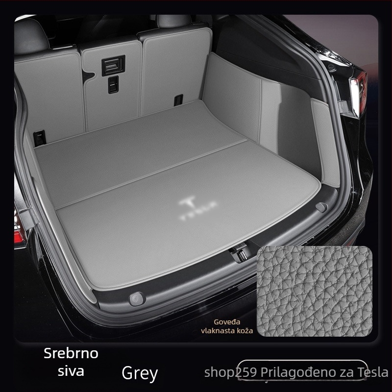 Kožna prostirka za prtljažnik za Tesla Model Y, potpuno pokriće, verzija 3, prilagodljivo uklapanje