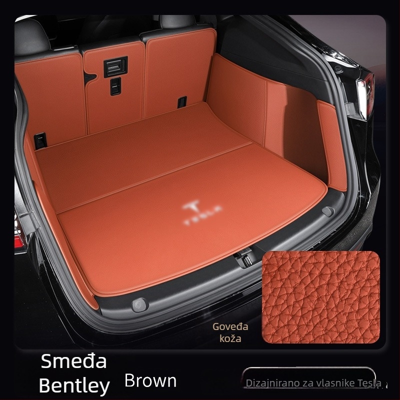 Kožna prostirka za prtljažnik za Tesla Model Y, potpuno pokriće, verzija 3, prilagodljivo uklapanje