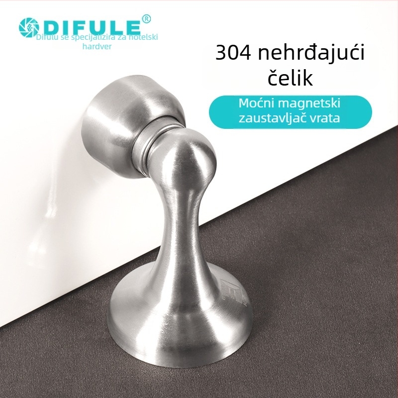 DFL-P001D Stoper za vrata snažan magnet od 304 nehrđajućeg čelika, bezšavno integrirani dizajn, zidni ili podni montažni, automatsko upravljanje, DIFULE, moderan minimalistički stil