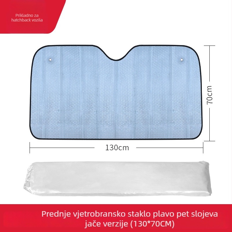 Auto sjenilo za sunce s 5-slojnom aluminijske folije za toplinsku izolaciju, minimalistički stil, pričvršćivanje vakuumskom čašom