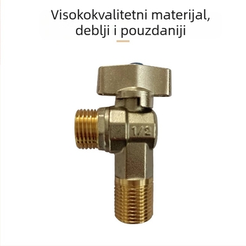Uglovni ventil od čisto mesinga za plinske bojlere i zidne kotlove, visok protok, navoja