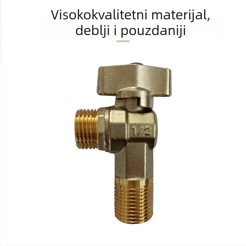 Uglovni ventil od čisto mesinga za plinske bojlere i zidne kotlove, visok protok, navoja