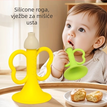 Dječji trubica-igračka za puhanje — edukativni glazbeni instrument, silikon, mali zvučnik, 14+ godina
