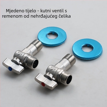 Centralni kutni ventil velikog protoka, bakreno tijelo, zidna montaža, za WC i bojler, radni tlak 0,8 MPa