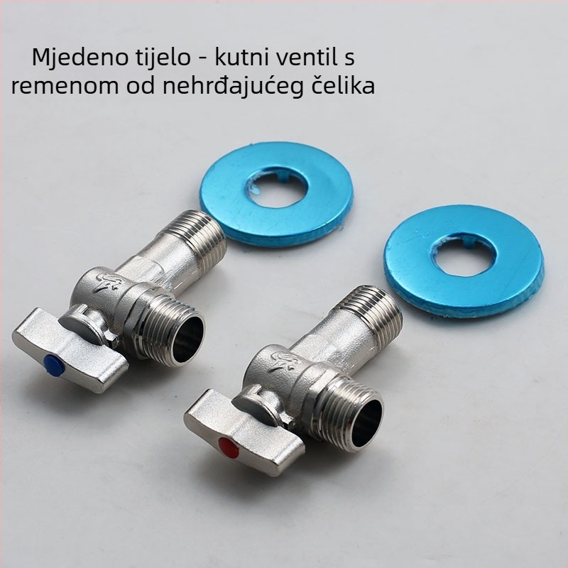 Centralni kutni ventil velikog protoka, bakreno tijelo, zidna montaža, za WC i bojler, radni tlak 0,8 MPa