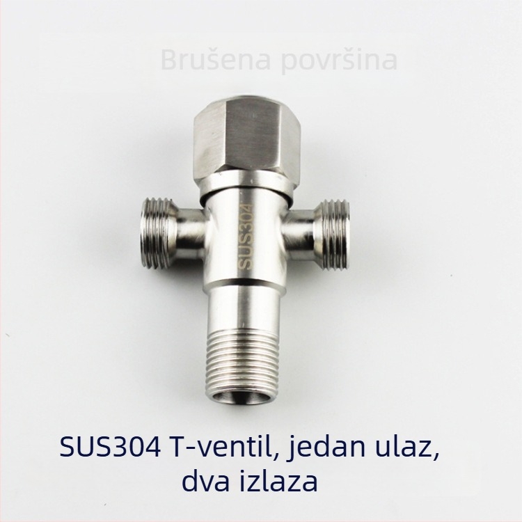 Baijing 80114 304 nehrđajući čelik kutni ventil, 1 ulaz, 2 izlaza