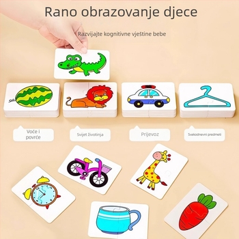 Edukativni set 3D puzzle kartica za rano učenje - kartice od papira, u kutiji - za djecu 4-6 godina - unisex - marka Qiwang