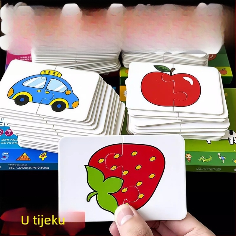 Edukativni set 3D puzzle kartica za rano učenje - kartice od papira, u kutiji - za djecu 4-6 godina - unisex - marka Qiwang