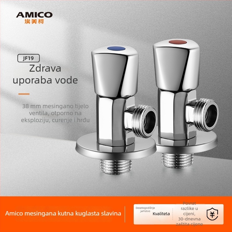 Amico trokutasti mesingani ventil, JF model, DN15s, vanjski navoj, 180 g