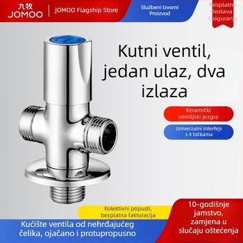 Jomoo trojeputni kutni ventil, model 74085-580, bakreni, navojni spoj, moderan dizajn