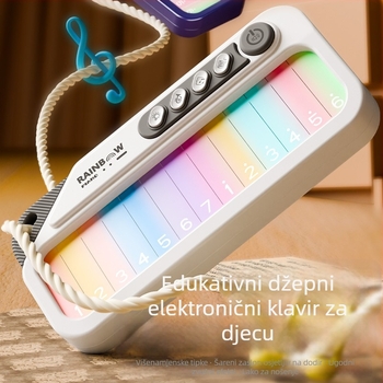 Dječja elektronička tipkovnica sa šarenim svjetlom i dodirnim zaslonom, glazbena kutija, edukativna klavijatura igračka za djecu 4-6 godina