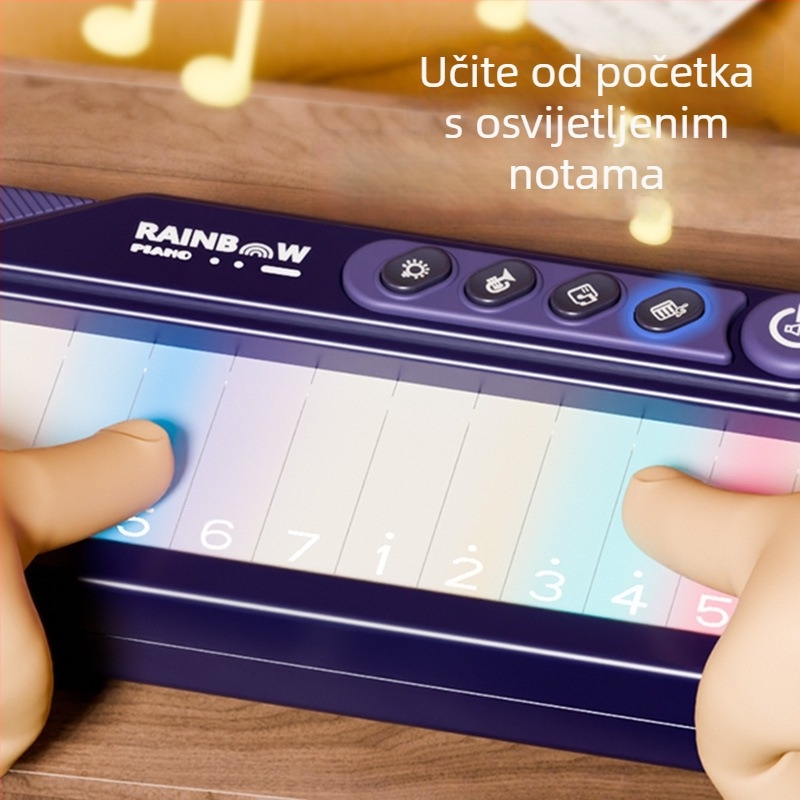 Dječja elektronička tipkovnica sa šarenim svjetlom i dodirnim zaslonom, glazbena kutija, edukativna klavijatura igračka za djecu 4-6 godina