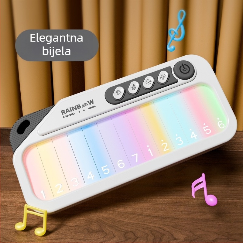Dječja elektronička tipkovnica sa šarenim svjetlom i dodirnim zaslonom, glazbena kutija, edukativna klavijatura igračka za djecu 4-6 godina