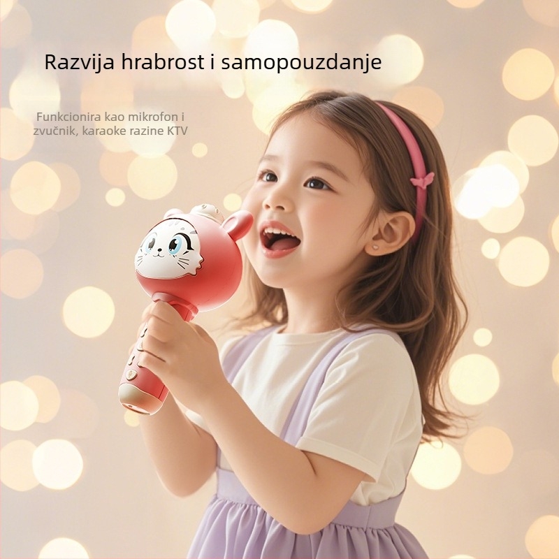 Bežični dječji Bluetooth mikrofon za karaoke — edukativna glazbena igračka za djecu 4–6 godina