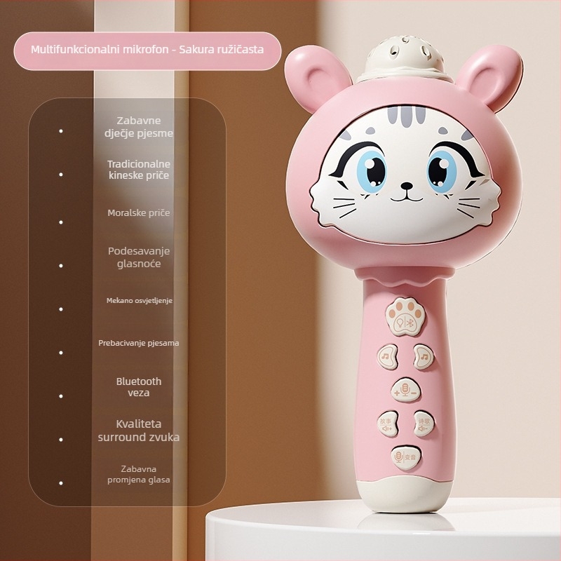 Bežični dječji Bluetooth mikrofon za karaoke — edukativna glazbena igračka za djecu 4–6 godina
