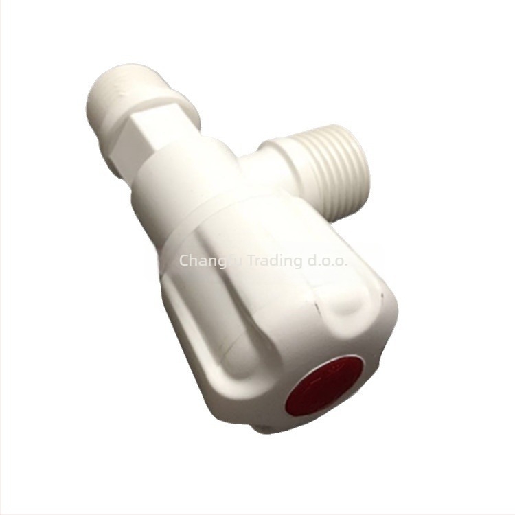 Plastični kutni ventil s ručnim kotačićem WP01202, radni tlak 1,6 MPa, unutarnji promjer 15 mm, navoj, za WC, slavinu i crijevo, LESSO