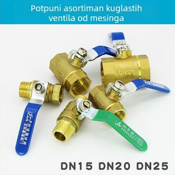 Mosazni kuglični ventil s unutarnjim navojem, za tople vodovodne sustave, promjeri 1/2", 3/4" i 1"