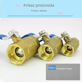 Mosazni kuglični ventil s unutarnjim navojem, za tople vodovodne sustave, promjeri 1/2", 3/4" i 1"